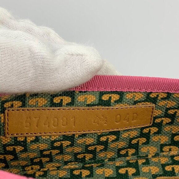 NIB Gucci Pink Velvet Pearl Monogram Slip on Loafers Size 4.5 - Picture 9 of 11